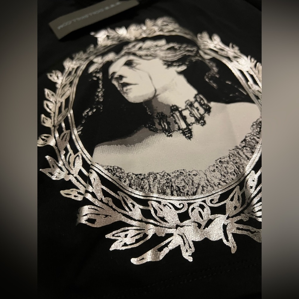 dolls kill widow crop top victorian metallic NWT goth vampire - Picture 2 of 2